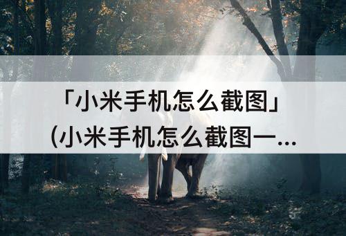 「小米手机怎么截图」(小米手机怎么截图一部分)