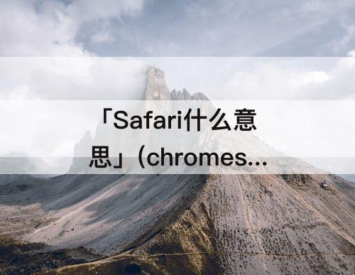 「Safari什么意思」(chromesafari什么意思)