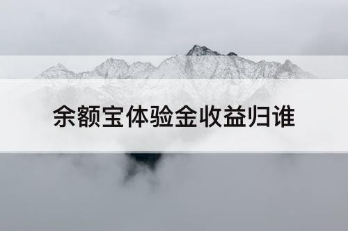 余额宝体验金收益归谁