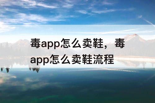 毒app怎么卖鞋，毒app怎么卖鞋流程