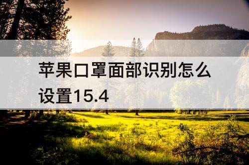 苹果口罩面部识别怎么设置15.4