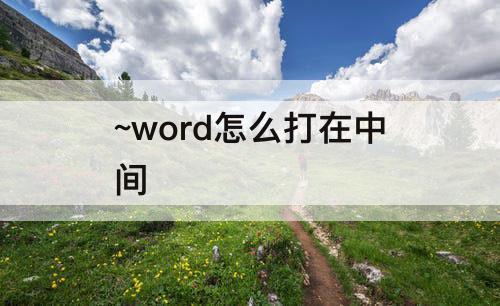 ~word怎么打在中间