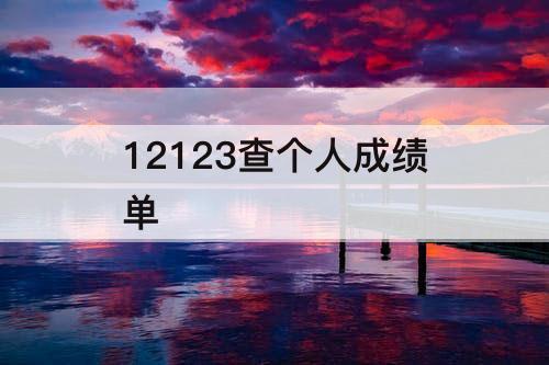 12123查个人成绩单