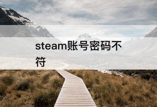 steam账号密码不符