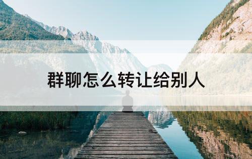 群聊怎么转让给别人