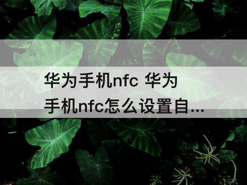 华为手机nfc 华为手机nfc怎么设置自动关闭