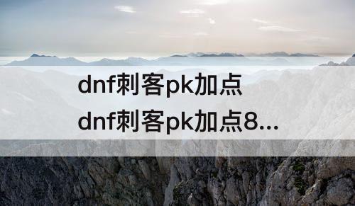 dnf刺客pk加点 dnf刺客pk加点85