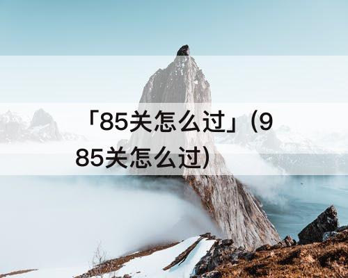 「85关怎么过」(985关怎么过)