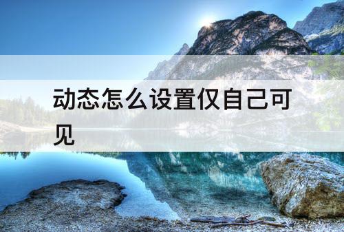 动态怎么设置仅自己可见