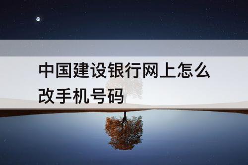 中国建设银行网上怎么改手机号码