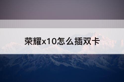 荣耀x10怎么插双卡
