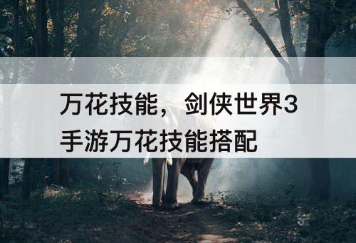 万花技能，剑侠世界3手游万花技能搭配