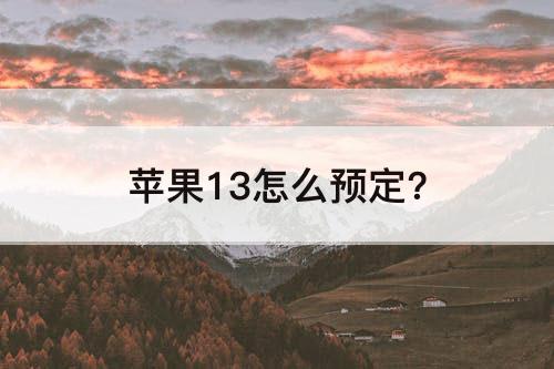 苹果13怎么预定?