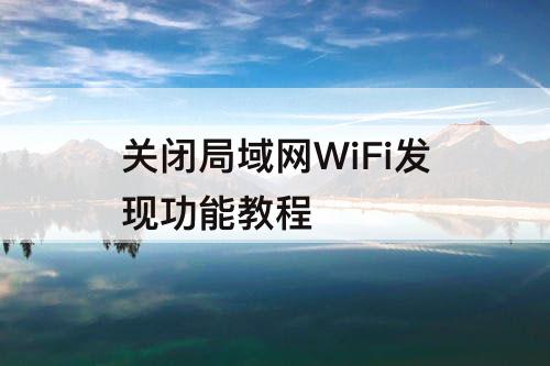 关闭局域网WiFi发现功能教程