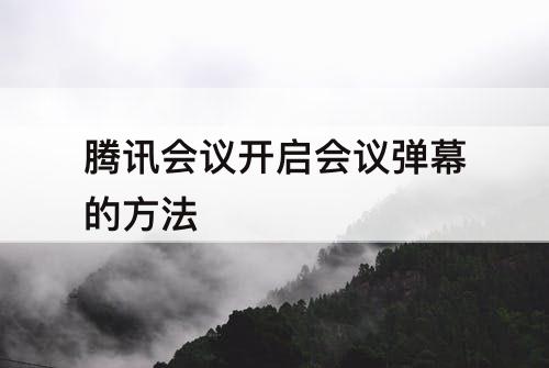 腾讯会议开启会议弹幕的方法