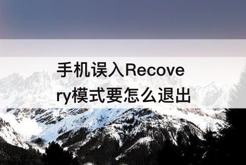 手机误入Recovery模式要怎么退出