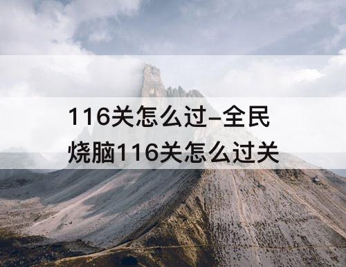 116关怎么过-全民烧脑116关怎么过关