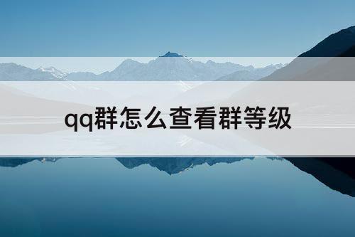 qq群怎么查看群等级