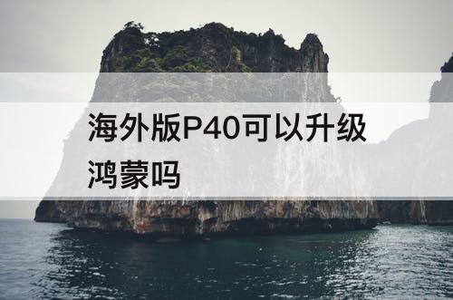 海外版P40可以升级鸿蒙吗