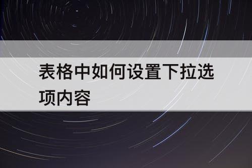 表格中如何设置下拉选项内容