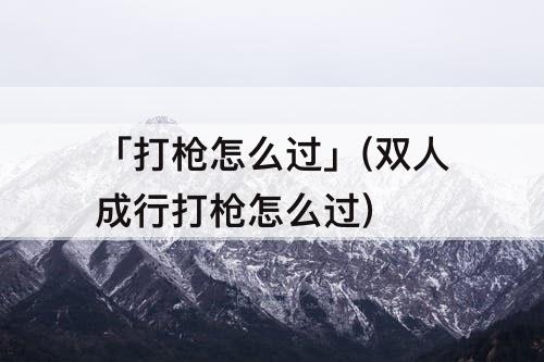 「打枪怎么过」(双人成行打枪怎么过)