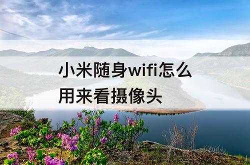 小米随身wifi怎么用来看摄像头