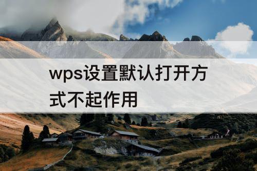 wps设置默认打开方式不起作用