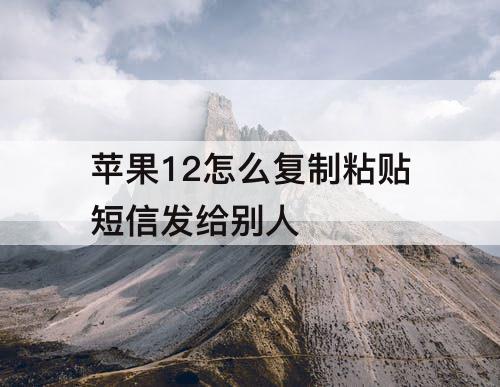 苹果12怎么复制粘贴短信发给别人
