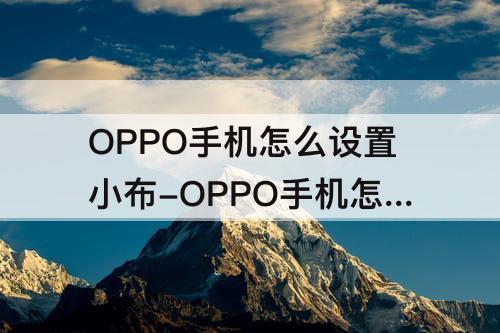 OPPO手机怎么设置小布-OPPO手机怎么设置小布的回答