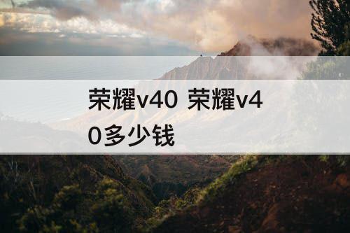 荣耀v40 荣耀v40多少钱