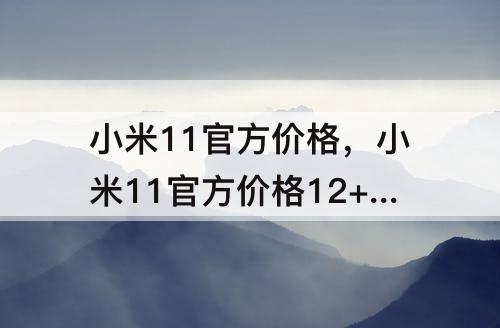 小米11官方价格，小米11官方价格12+256