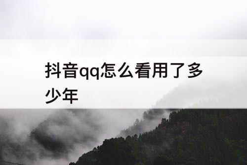 抖音qq怎么看用了多少年