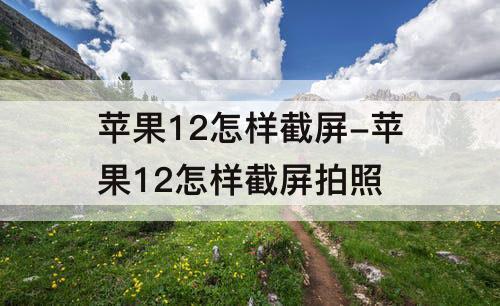 苹果12怎样截屏-苹果12怎样截屏拍照