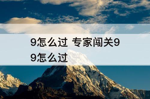 9怎么过 专家闯关99怎么过