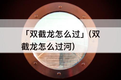 「双截龙怎么过」(双截龙怎么过河)