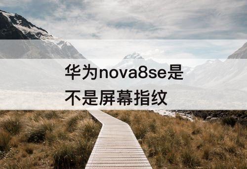 华为nova8se是不是屏幕指纹
