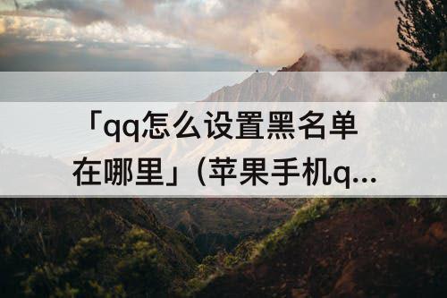 「qq怎么设置黑名单在哪里」(苹果手机qq怎么设置黑名单在哪里)