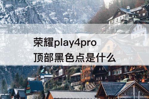 荣耀play4pro顶部黑色点是什么
