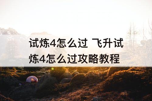 试炼4怎么过 飞升试炼4怎么过攻略教程
