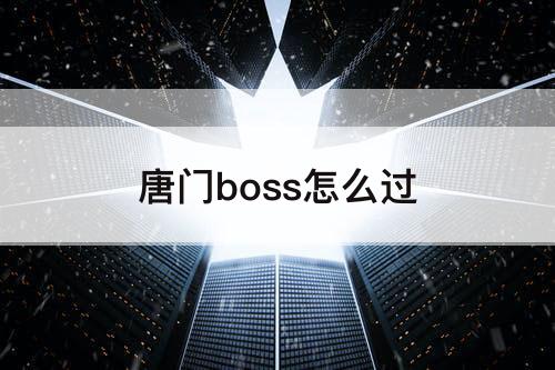 唐门boss怎么过