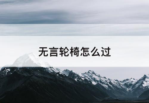 无言轮椅怎么过