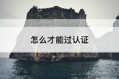 怎么才能过认证