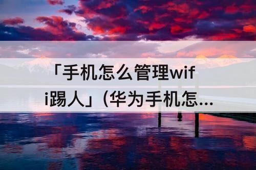 「手机怎么管理wifi踢人」(华为手机怎么管理wifi踢人)