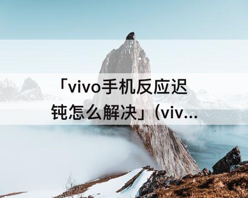 「vivo手机反应迟钝怎么解决」(vivo手机反应迟钝怎么解决视频)