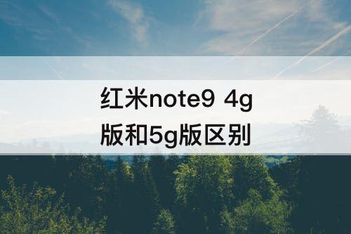 红米note9 4g版和5g版区别