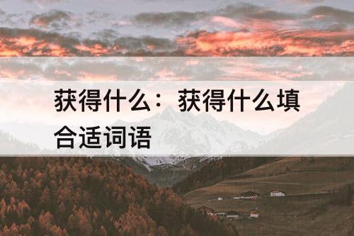 获得什么：获得什么填合适词语