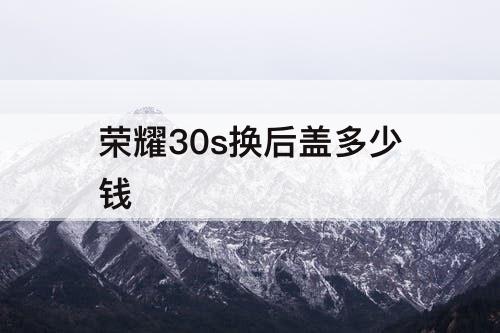 荣耀30s换后盖多少钱
