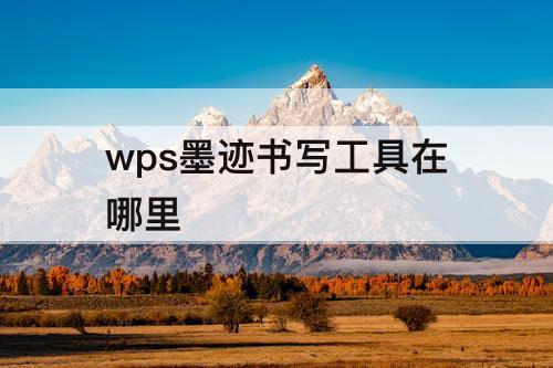 wps墨迹书写工具在哪里