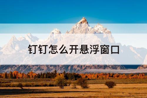 钉钉怎么开悬浮窗口