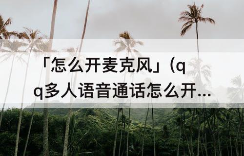 「怎么开麦克风」(qq多人语音通话怎么开麦克风)